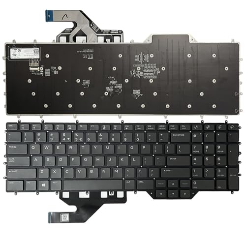 HSSDTECH 黒い USキーボードバックライト付き DELL 用 M17 R2 M17 R3 RGB 019PK2 PK132VQ2C01 NC0747-HJP1