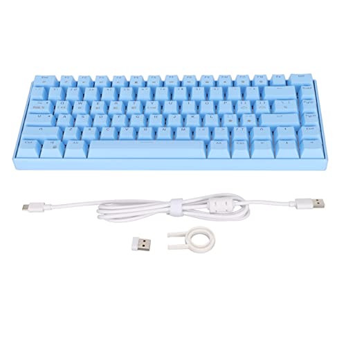 JUNENTER 82キーRGBメカニカルキーボード、2.4G BT3.0人間工学に基づいた1800mAh有線キーボード、Windows PCゲーマーオフィス用(ブラウンスイッチ)
