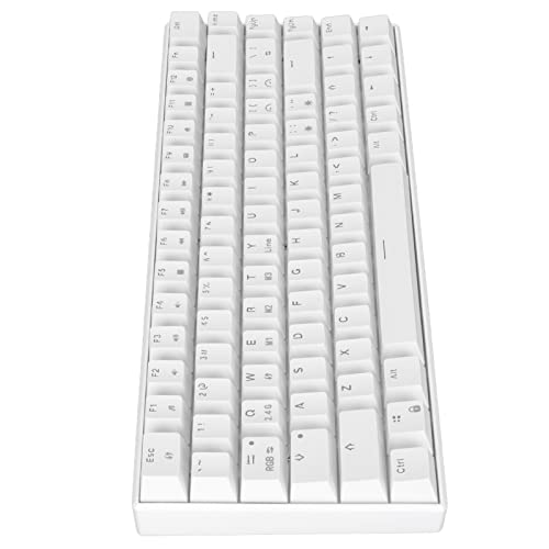 JUNENTER 82キーRGBメカニカルキーボード、2.4G BT3.0 Type C有線人間工学キーボード、1800mAhバッテリー付き、Windows PCゲーマー用有線メカニカルキーボード（ブルースイッチ）