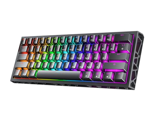 HK Gaming GK61HE 60% | 磁気メカニカルゲーミングキーボード | ラピッドトリガー 0.1mmステップ | 61キー マルチカラーRGB | 1kHz ポーリングレート | PC/Macゲーマー | USレイアウト (CNCブラック) hkg_gk61he_us_c_bk_clear