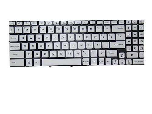 キーボード ノートパソコンのモノクロ バックライト付きキーボード互換 MSI Creator M16 A11UC A11UD A11UX A12UC A12UD A12UE A12UEV A12UG 英語 US ホワイト フレームなし