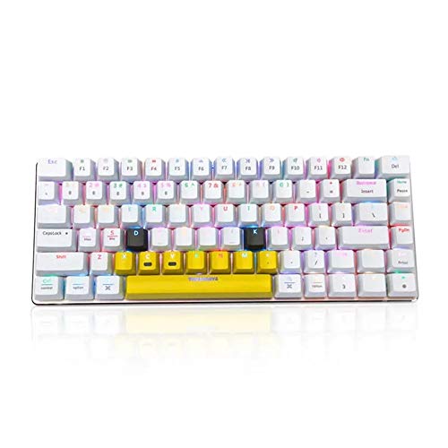 LinLong キーボード USB有線メカニカルゲーミングキーボードメカニカルキーボード82キーRGBバックライト付きのBluetooth (Color : White, Size : ONE SIZE)
