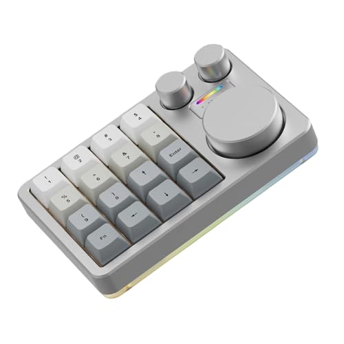 APGLSXY 16 キー付き USB 小型キーボード 3 つのノブ マクロ機能で簡単にセットアップ可能 ドライバー不要 幅広い互換性 3 つのノブ コントローラー