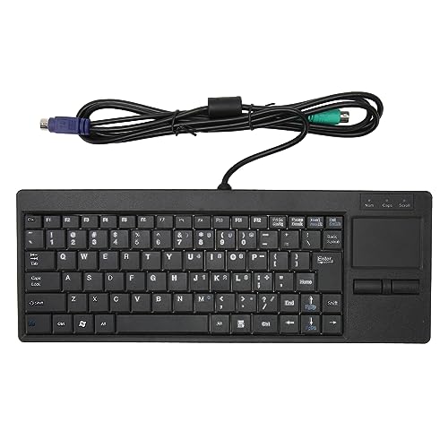 Pomya トラックパッド付き有線キーボード ミニインダストリアルキーボード タッチパッドコンボ Xシザーフット付き ポータブルコンパクトタッチキーボード 業界制御用 プラグアンドプレイ (PS2インターフェース Pomyaqg408oaf7e-12