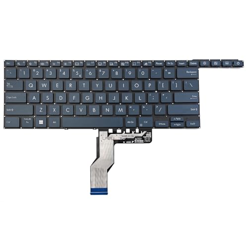 KGIGIBE 交換用バックライトキーボード Asus ZenBook Pro Duo 15 OLED UX582L UX582LR UX582Z UX582ZM UX582ZW シリーズ ノートパソコン US ブルー バックライト付き