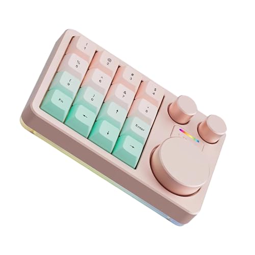 Xinsheinelry 16 キー付き USB 小型キーボード 3 つのノブ マクロ機能で簡単にセットアップ可能 ドライバー不要 幅広い互換性のある USB キーボード