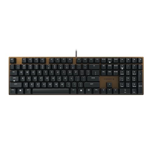 Cherry KC 200 MX、有線メカニカルオフィスキーボード、エレガントなアルミニウム表面を備えたモダンデザイン、USB-A接続、MX2Aブラウンスイッチ、ホワイト/シルバー。 G80-3950LIBUS-1