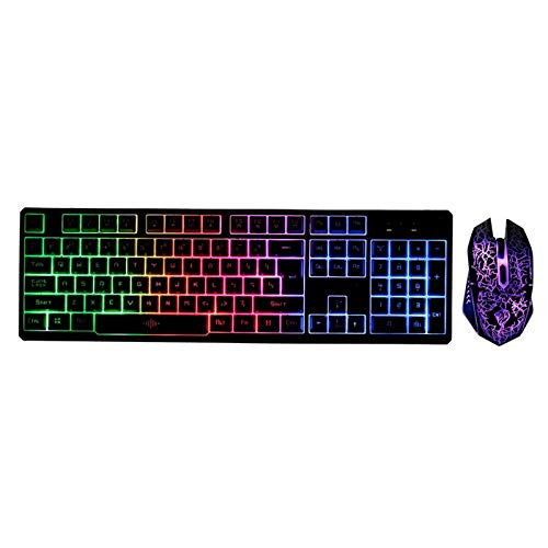 ZhaoGangLi キーボードキーボードおよびNキーロールオーバー有線ゲーミングマウスサイレントオフィスキーボードRGBマウス104キー仕事用 ゲーム用 Windows Mac OS対応 在宅勤務 RYQC8048WA0