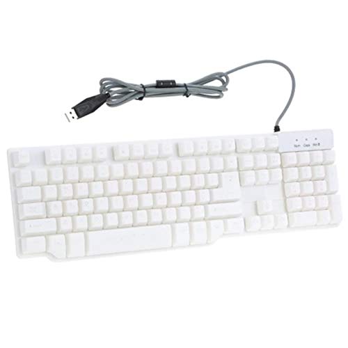XiaomeiHan キーボード バックライト用PCで模造メカニカルキーボードのデザインのUSB有線プロフェッショナルゲーミングイミテーションメカニカルキーボード ゲームオフィスタイピング用(White)