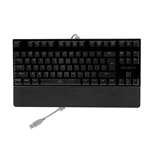 ZhaoGangLi ゲーミングキーボードゲーミングキーボードブルースイッチ87キー人間工学に基づいたキーボード吊り下げ式キー（手首付き）（黒）長時間稼働 テレワーク リモート 在宅勤務 (Size:One Size; Color:Black) C8014KXQGN1