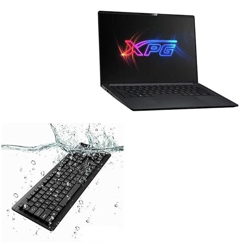 BoxWave キーボード XPG Ultrabook Premium Laptop X (14インチ) 対応 - AquaProof USBキーボード 洗濯可能 防水 防水 USBキーボード - ジェットブラック bw-1909-37173-11647