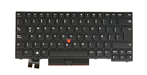 AZUBAYCOM ラテンスペイン語 LAS LSP キーボード Lenovo Thinkpad T480s E480 E485 E490 E495 L480 L490 T490 T495 P43s L380 L390 / Yoga, Yoga S2 第3世代 01YP523用 01YP。 283 01YP443 01YP363 バックライト付き ブラックフレーム