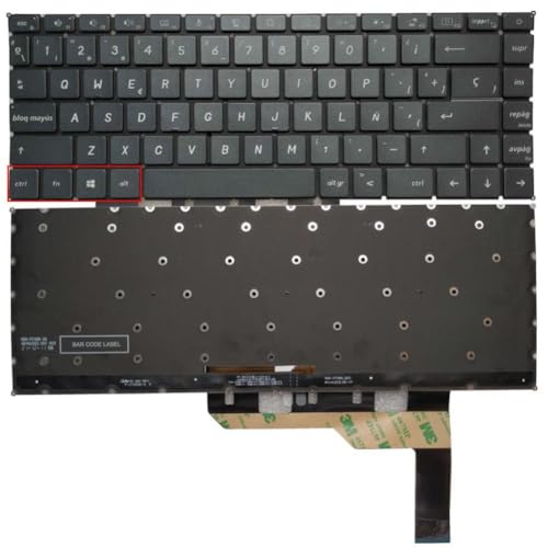 ForgeCore 米国スペイン語レイアウトのノートパソコンのキーボード 15 A10SC MS16S3 1551 14C1 14C2 A10SC219CN A10SC220CN モデルと互換性あり ホワイト バックライト バージョン V19062(Gray SP) ForgeCore888