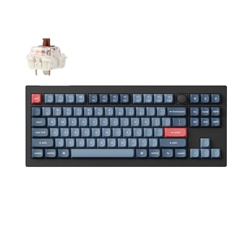 Keychron V3 Max QMKワイヤレス・カスタムメカニカルキーボード、2.4 GHz/Bluetooth 5.1/有線接続、USレイアウト、RGBライト、ホットスワップ対応Gateron Jupiterメカニカルスイッチ/ガスケットマウント搭載/Mac Windows Linux対応 V3M-D3
