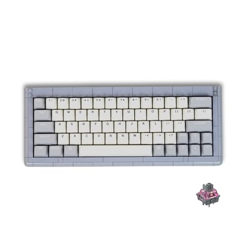 KBDcraft 01Adam 60% メカニカルキーボード 64キー ANSI レゴ対応ケース ガスケットマウント ホットスワップ可能 有線 リニアスイッチ RGB QMK Win/Mac用バイアル フルキット (グレー) 01001F