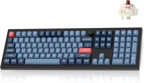 Keychron 【国内正規品】Keychron V6 Max QMKフルサイズ ワイヤレス・カスタムメカニカルキーボード、2.4 GHz/Bluetooth 5.1/有線接続、USレイアウト、RGBライト、ホットスワップ対応Gateron Jupiterメカニカルスイッチ/ガスケットマウント搭載/Mac Windows Linux対応 (Gateron Jupiterメカニカルバナナ軸（ホットスワップ）) KBKCV6MD1