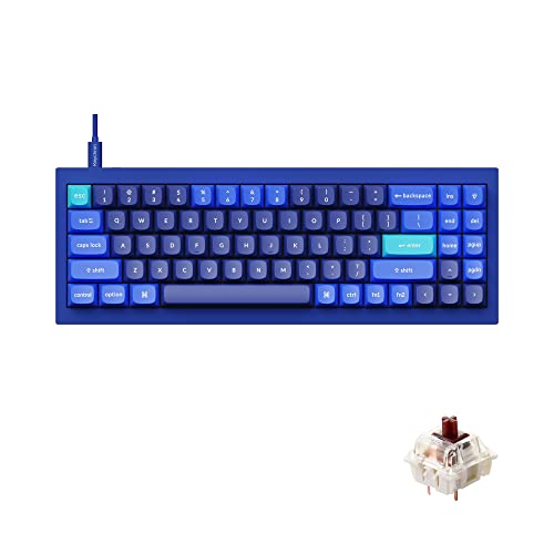 Keychron Q7 70%レイアウト ホットスワップ可能 RGB 有線カスタムメカニカルキーボード Mac Windows Linux対応 QMK/VIA プログラム可能 マクロ Gateron G Pro ブラウンスイッチ ダブルガスケットキット フルアルミニウム-ブルー Keychron Q7J3