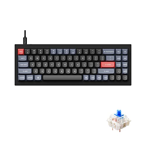 Keychron Q7 有線カスタムメカニカルキーボード 70%レイアウト QMK/VIA プログラム可能なマクロ ホットスワップ可能 Gateron G Pro Blue Switch ダブルガスケット Mac Windows Linux対応 (ブラック) Keychron Q7C2