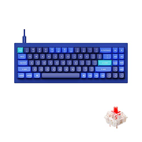 Keychron Q7 70%レイアウト ホットスワップ可能 RGB 有線カスタムメカニカルキーボード Mac Windows Linux対応 QMK/VIA プログラム可能 マクロ Gateron G Pro レッドスイッチ ダブルガスケットキット フルアルミニウム-ブルー Keychron Q7J1