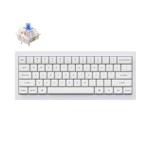Keychron Q4 有線 カスタム メカニカル キーボード QMK/VIA プログラマブル マクロ フルアルミニウム ホットスワップ可能 Gateron G Pro Blue Switch 60%レイアウト ダブルガスケット MacとWindowsに対応 - ホワイト