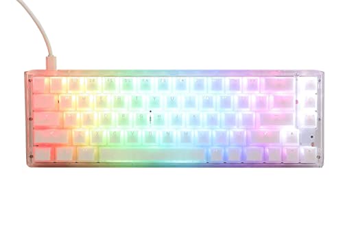 Ducky One 3 SF オーラ クリア ホワイト 65% ホットスワップ RGB LED ダブルショット PBT メカニカル キーボード チェリー MX ブルー DKON2167ST-CUSPDAWWWWC1
