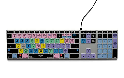 KB COVERS Final Cut Pro バックライト付きアルミニウムキーボード Mac用 – デザイン&アメリカ製 150+色分けショートカット USレイアウト 有線USB-Cビデオ編集キーボード - ペアリングや充電不要