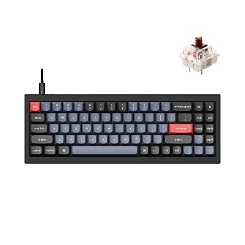 Keychron Q7 有線カスタムメカニカルキーボード 70%レイアウト QMK/VIA プログラム可能なマクロ ホットスワップ可能なGateron G Pro ブラウンスイッチ ダブルガスケット Mac Windows Linuxに対応 (ブラック) Keychron Q7M3