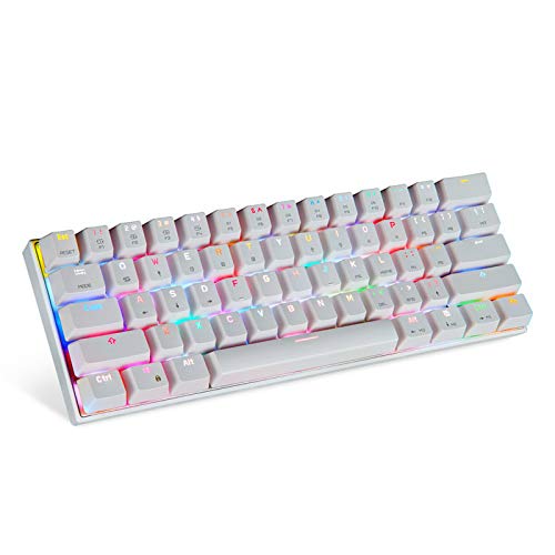 ZhaoGangLi キーボードBT3.0ワイヤレスメカニカルキーボード仕事用 ゲーム用 Windows Mac OS対応 在宅勤務 (Size:One Size; Color:White) D8008HTUHG2