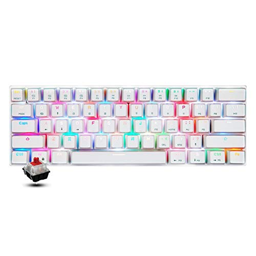 XiaomeiHan キーボード61キーRGBメカニカルキーボードUSB有線BTデュアルモードゲーミングキーボードブラック、OUTEMU赤いスイッチ付き仕事PC用 自宅ゲーム用 パソコン用 在宅勤務 (Size:One Size; Color:04) DVN8064ZWS4
