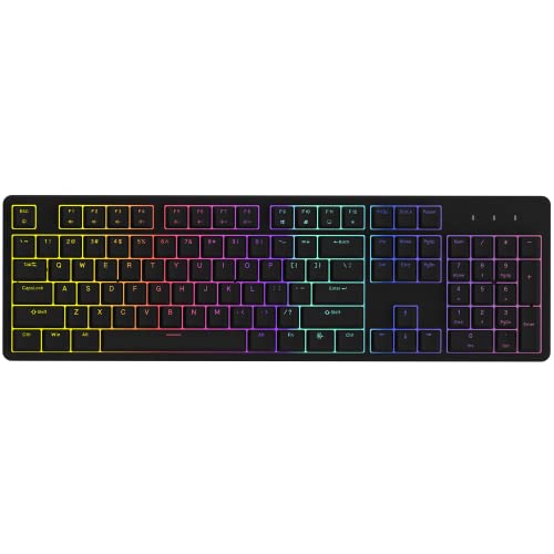IROK FE87/104 RGB、ホットスワップ可能なゲーミングメカニカルカスタマイズ可能なバックライトキーボード、マグネットアッパーカバーType-C有線キーボード Mac Windows用 ブラック/レッドスイッチ