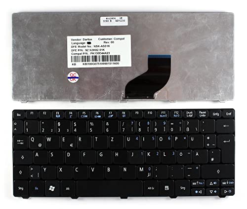 Power4Laptops ドイツ製レイアウト ブラック 交換用ノートパソコンキーボード ゲートウェイLT2120u対応