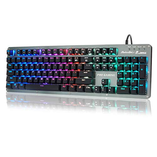XiaomeiHan キーボード104キーRGBブルースイッチメカニカルゲーミングマクロキーボード静音設計 PC用キーボード 長時間稼働 テレワーク リモート 在宅勤務 JCQ8052CWE0