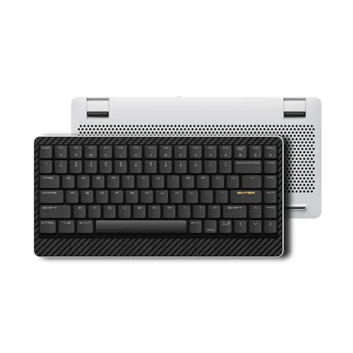 LOFREE Edge ロープロファイル メカニカルキーボード、75% 充電式 Bluetooth および有線接続 (Windows、Mac OS/POM スイッチ 2.0 対応)、カーボンファイバー トップケース、Mg 合金ボトムケース (メタリックシルバー) 技適認証取得 OE920