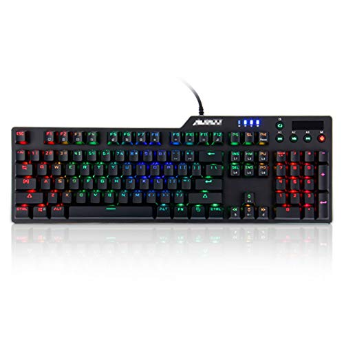 ZhaoGangLi キーボードRGBメカニカルゲーミングキーボードスイッチ有線白色LEDバックライトエルゴノミックバックライトキーボードオールキーゴースト防止PCゲーマーホームオフィス仕事用 ゲーム用 Windows Mac OS対応 在宅勤務 (Size:One Size; Color:Black) MRY8039AUX1