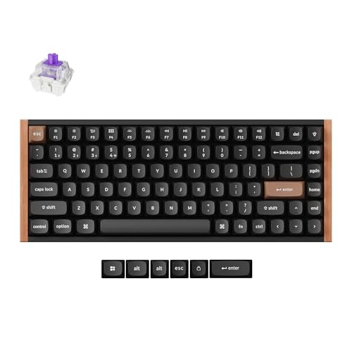 Keychron 【国内正規品】Keychron K2 HE ラピッドトリガー ワイヤレス カスタムキーボード、ホールエフェクトGateronダブルレール・マグネットスイッチ、2.4GHz・Bluetooth無線対応、QMKプログラム可能、アルミ+ウッドフレーム、USレイアウト、RGBライト、Mac Windows Linux対応 (ブラック) K2H-F1