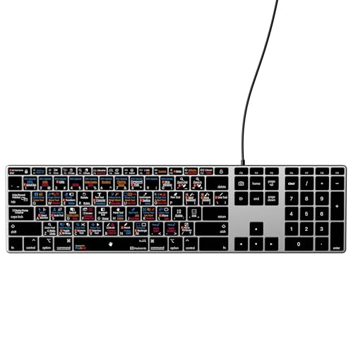 KB COVERS Photoshop Illustrator InDesign 3-in-1 バックライト付きプロアルミニウムキーボード - macOS - US | グラフィックデザインキーボード アドビショートカット | バックライトキー