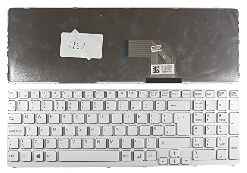 Power4Laptops UKレイアウト ホワイトフレーム ホワイトバージョン2 (画像をご確認ください) 交換用ノートパソコンキーボード Sony Vaio SVE1511C1RB対応
