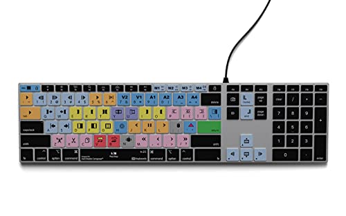 KB COVERS Avid Media Composerキーボード | バックライト Pro アルミニウム編集キーボード macOS用 有線&ワイヤレスオプション | 色分けされたショートカットで高速でスマートなビデオ編集