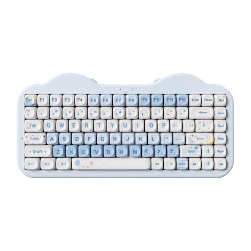 UPaYmbAcf ワイヤレスメカニカルキーボード 75% ホットスワップ RGB ガスケットマウント、ゲームデバイスと互換性あり(Blue) UPaYmbAcf124