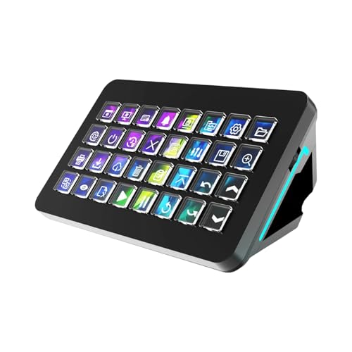 Sxett Broadly Compatible 32 Visual Control Programmable Keyboard for Streamdeck Live Streaming Control and Setting Programmer Keyboards