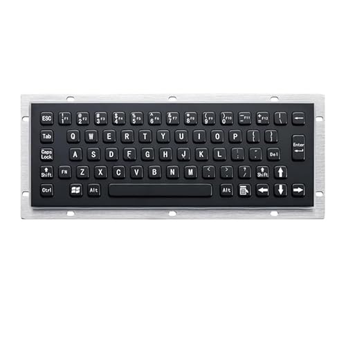 Metal Industrial Stainless Steel Keyboard, 65-Key English(Black) BFEACUASF-08D00123