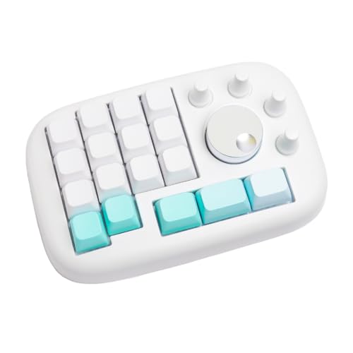moimate CreatorPad 左手デバイス 片手キーボード 片手デバイス iPad対応 クリスタ イラスト 動画編集 画像編集 3D制作 音楽制作 Windows/Mac ショートカットキー Type-C 有線接続 カスタマイズ可能 日本製 (スノウホワイト - 無刻印)