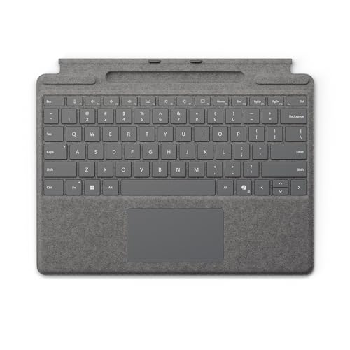 マイクロソフト Microsoft Surface Pro 9 / 8 用 キーボード ペン収納 アルカンターラ素材 プラチナ 8XA-00238