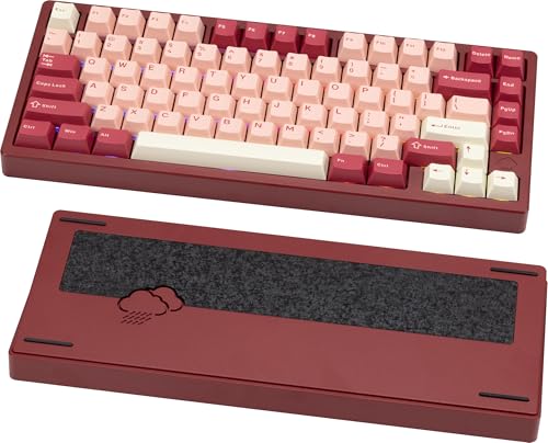 KEEBMONKEY WOBKEY Rainy 75 CNC アルミニウム HMX/JWK/Cocoa Switch トリプルモード接続メカニカルキーボード 優れた音響 RGB/FR4/シルバー SUS304/7000mAh/ココアスイッチ (Pro - レッドベルベット)