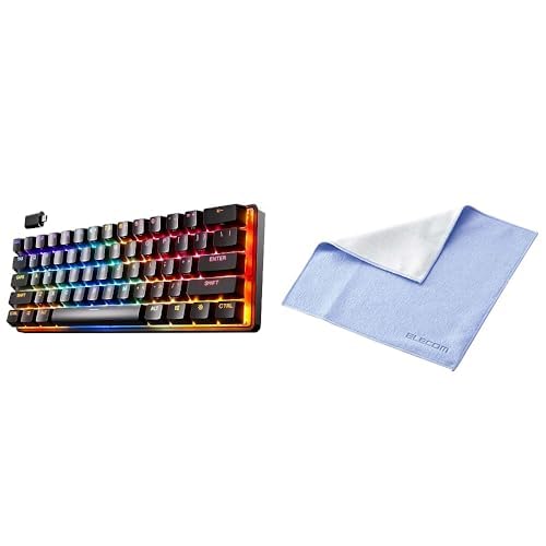 SteelSeries 【公式セット品】SteelSeries ゲーミングキーボード ミニサイズ Apex Pro Mini Wireless US 無線 ワイヤレス 英語配列 Quantum 2.0ワイヤレス接続 OmniPointスイッチ 2-in-1アクションキー 搭載 64842 ブラック【エレコム クリーニングクロスセット】