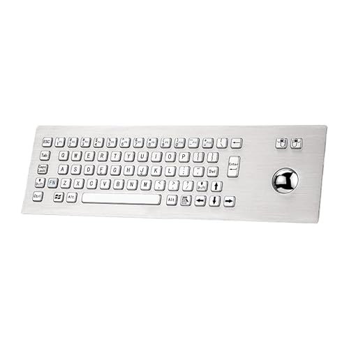 OPUIHO フルサイズ英語キーボード付き全金属ステンレススチールマウス、防水防塵、産業用機械やセルフサービスキオスクに最適(Silver,RS232) BFEEUUBEB-6DB334F0