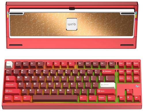 KEEBMONKEY WOBKEY Crush 80 リブート CNC アルミニウム 5秒 クイックリリース トリプルモード接続メカニカルキーボード 優れた音響効果(プロレッド)