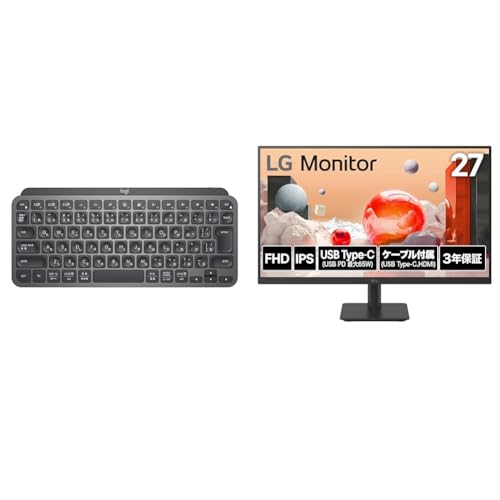 Logicool 【セット買い】 【Amazon.co.jp限定】ロジクール キーボード KX700GRd + LG モニター ディスプレイ 27MS530B-B 27インチ