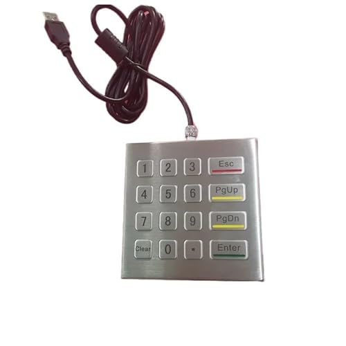16 Keys Desktop IP65 Waterproof Industrial Metal Keypad USB Stainless Steel Keyboard For Vending Machine