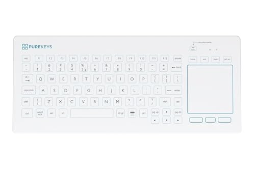 PUREKEYS 医療キーボード タッチパッド USB ホワイト